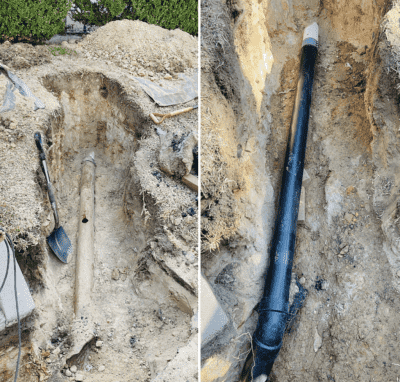 Sewer line repair work