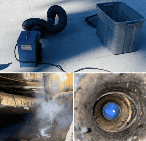 Smoke testing plumbing equipment